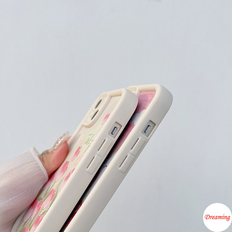 Ốp Lưng Cho VIVO Y04 Y03 Y02 Y100 Y18 Y17 Y16 Y15 Y12 Y19S Y51 Y50 Y78 Y29 Y28 Y27 Y22 Y21d Y20 Y39 Y38 Y36 Y35 Y30 Thiết Kế Mắt Thiên Thần Chống Rơi Họa Tiết Hoa Tulip Hồng Và Lá
