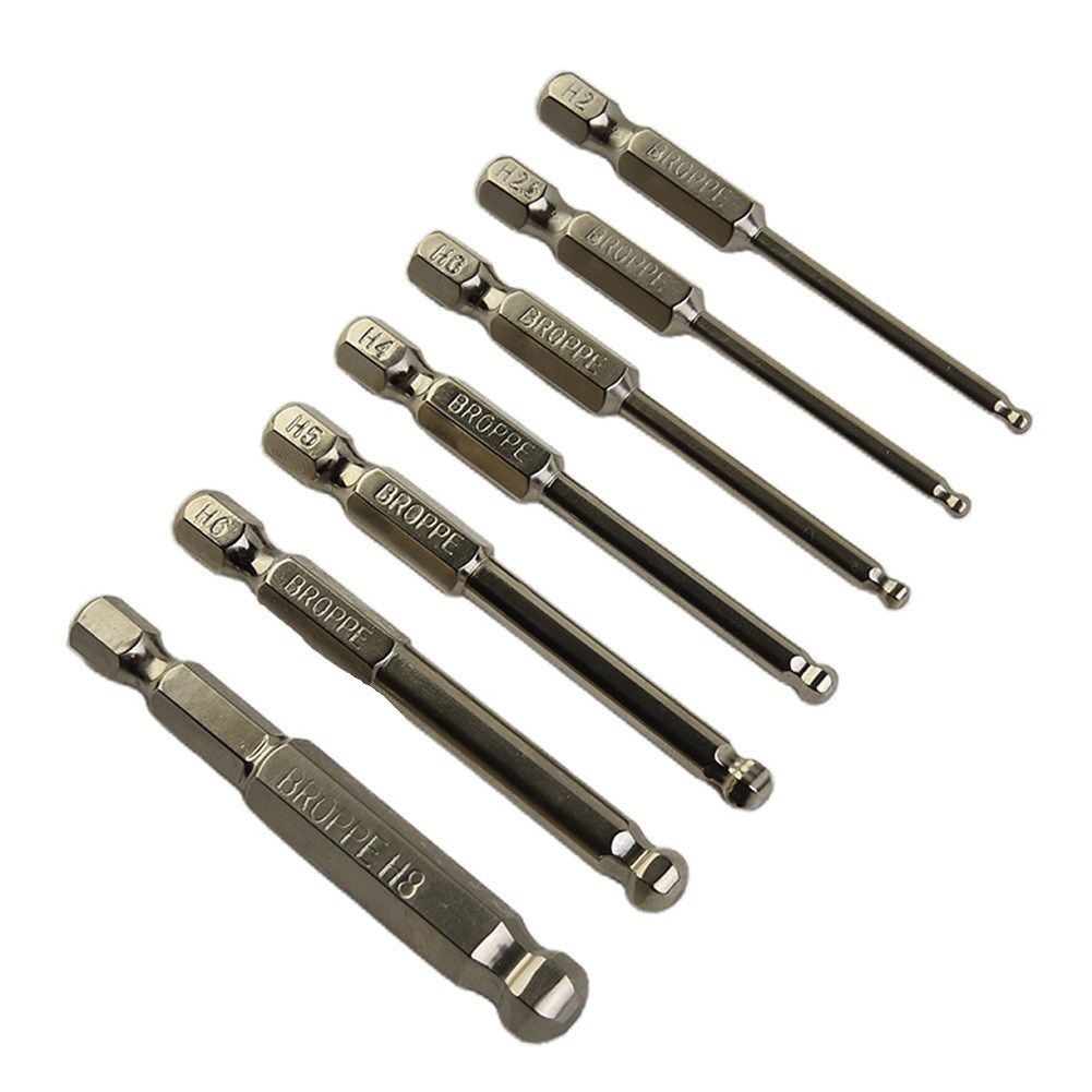 < Welv > 1 Mũi tuốc nơ vít lục giác đầu bi Hệ mét Mũi lục giác dài 65mm Bit trình điều khiển từ tính