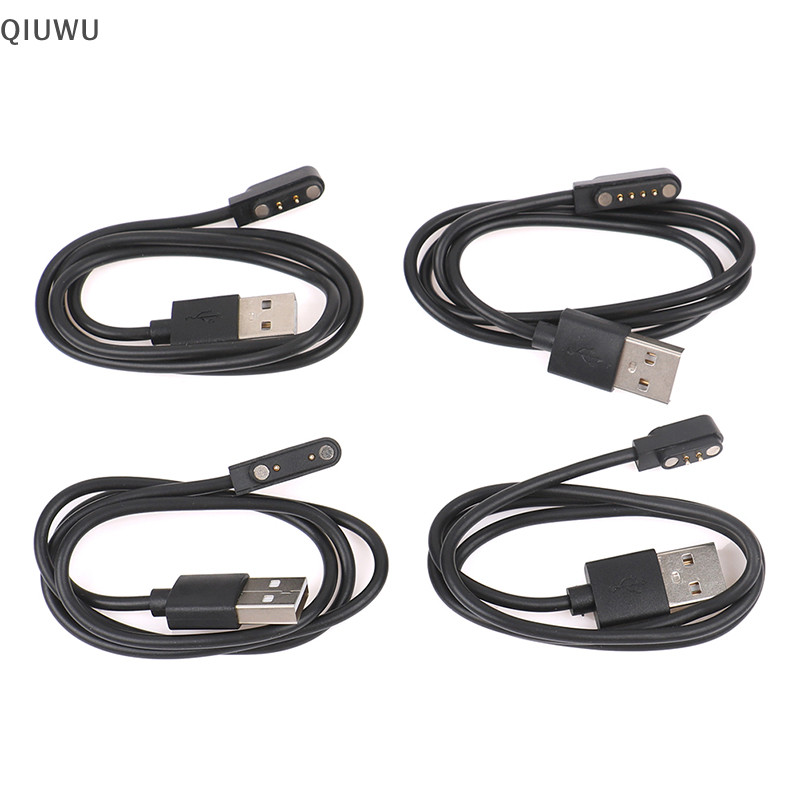 Dây sạc QIUWU cáp USB từ tính 2/4 chân cho đồng hồ thông minh, đầu 7.62mm 2.54mm 4mm