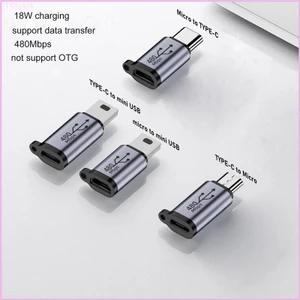 Cinna USB-C sang Mini USB MicroUSB Adapter Micro USB sang TypeC Đầu nối chuyển đổi USB Mini Hỗ trợ sạc Đồng bộ dữ liệu 480Mbps