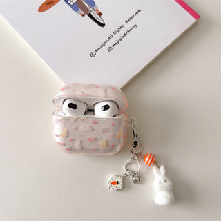 Chú thỏ hoa cho AirPods 1 / 2 3 Pro Pro2 Pro3 Airpod4 Bộ tai nghe Vỏ bảo vệ Bluetooth không dây AirPods pro2 Pro3 3 4 Vỏ bảo vệ tai nghe