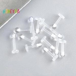 < Honeyba > 10 Chiếc Acrylic Trong Suốt Lip Stud Xuyên Vòng Sụn Tai Thanh Tragus