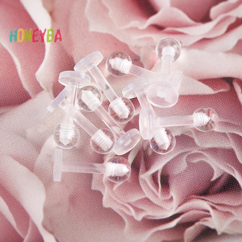 < Honeyba > 10 Chiếc Acrylic Trong Suốt Lip Stud Xuyên Vòng Sụn Tai Thanh Tragus
