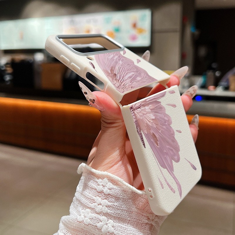 Ốp điện thoại TPU mềm họa tiết cánh bướm cho Samsung Galaxy Z Flip6 Flip5 Flip4 Flip3 Flip 6 5 4 3 5G