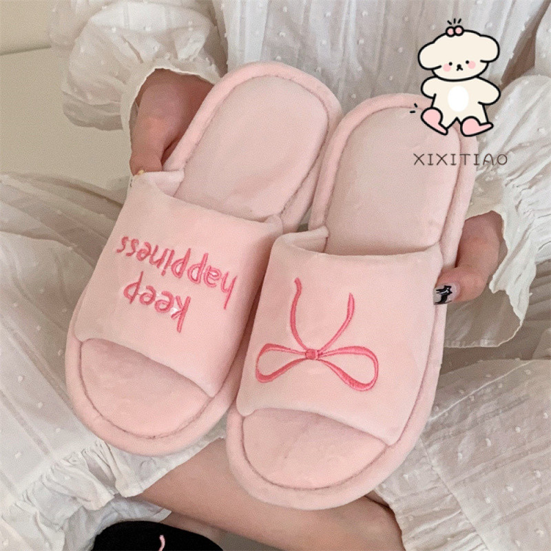 Xixitiao Dép Cotton Mềm Đế Bằng Nữ Thu Đông Cao Cấp 2024 Phong Cách Mới Sáng Tạo