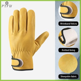 Ptfu Găng Tay Làm Việc Da Cừu Công Nhân Làm Việc Hàn Bảo Vệ An Toàn Sân Vườn Thể Thao Xe Máy Lái Xe Găng Tay Chống Mài Mòn Mới