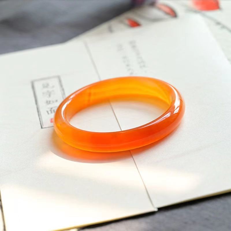 Cao Cấp Ánh Sáng Sang Trọng Vòng Tay Ngọc Mã Não Vòng Tay Với Sườn Xám Hanfu Cung Điện Phong Cách Hồng Kông Vòng Tay Nữ Retro Vòng Tay Màu Đỏ Trắng