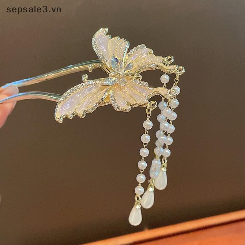 # Sepsale # Kẹp tóc ngọc trai phong cách Trung Quốc Kẹp tóc lắc lư phong cách cổ xưa dành cho nữ Kẹp tóc mặt ngựa hình chữ U sang trọng nhẹ nhàng.