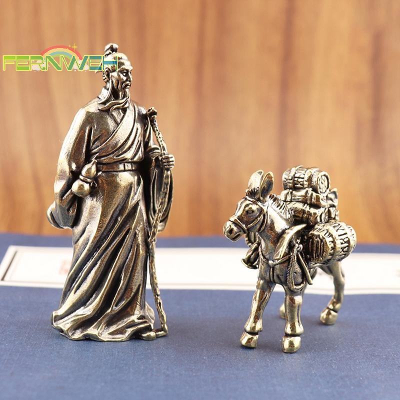 [Fernweh] Đồng thau rắn Donkey Trang trí nhỏ Động vật đồng cổ Equus Asinus Các bức tượng nhỏ Phụ kiện trang trí máy tính để bàn tại nhà [MỚI]
