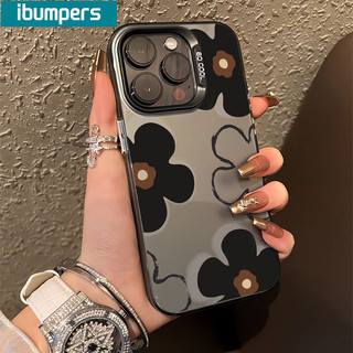 ibumpers Ốp Lưng IPhone Đơn Giản Đẹp Họa Tiết Hoa Đen Ốp Điện Thoại IMD Cứng Trơn Chống Bẩn Chống Sốc Cho IPhone 16 15 14 12 13 11 Pro Max