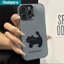 ibumpers Ốp Lưng IPhone Họa Tiết Mèo Hàn Quốc Đơn Giản Ốp Điện Thoại IMD Cứng Trơn Chống Bẩn Chống Sốc Cho IPhone 16 15 14 12 13 11 Pro Max