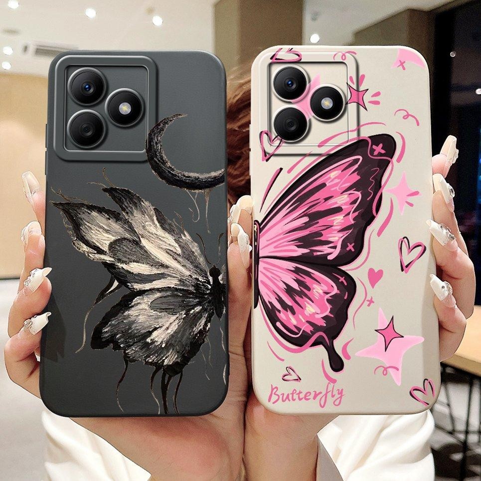 Ốp điện thoại Cho Realme C63 C61 RMX3930 Vỏ Hoạt Hình Dễ Thương Tranh Hoa Mặt Sau Cho Realme Narzo N63 C65s Silicon Mềm Trường Hợp