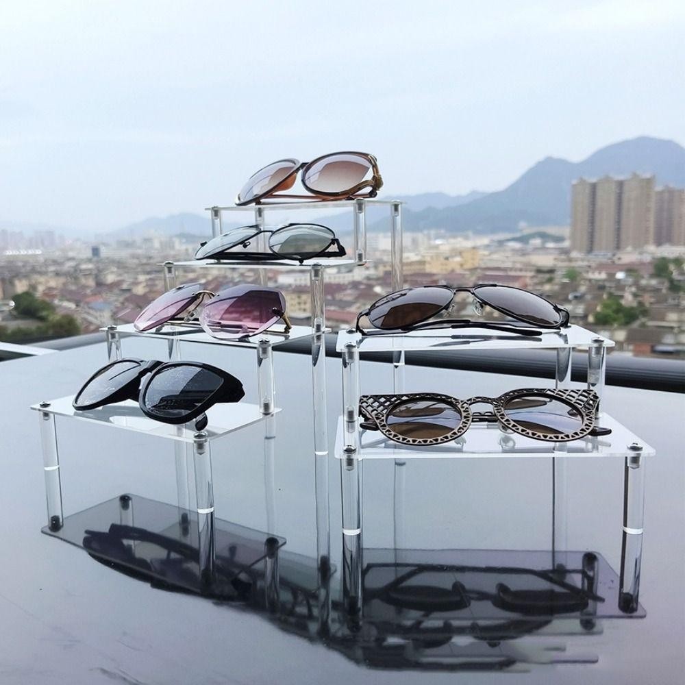 Giá đựng kính RTJIFSS, Kệ trưng bày kính râm bền nhiều lớp, Giá đỡ màn hình sưu tập Acrylic