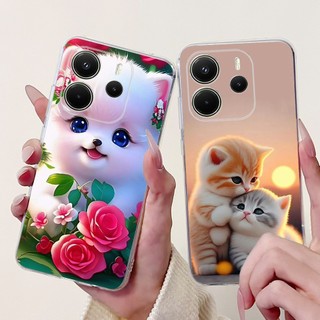 Dành Cho Xiaomi Redmi Note 14 4G EU Vỏ 2025 Mèo Dễ Thương Nhện Sư Tử Hoạt Hình Mềm Trong Suốt Silicon Cho Redmi Note14 4G EU Ốp Lưng