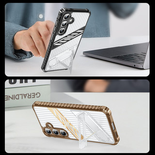 Dành cho Samsung Galaxy S24 FE S23 FE S21 FE S20 FE 5G Ốp điện thoại PC cứng trong suốt TPU mềm tích hợp chân đế ẩn Chống rơi Vỏ mỏng chống sốc