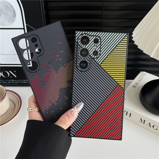 Ốp lưng cho Samsung S25 S24 S23 S22Ultra S25U, ốp điện thoại doanh nhân từ tính bằng sợi carbon cao cấp Kevlar