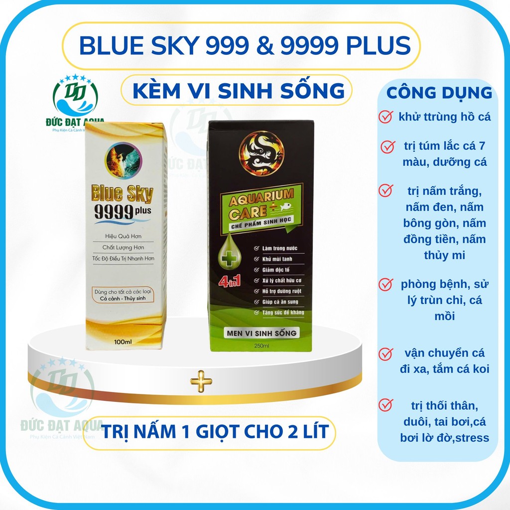 blue sky plus 999 & 9999 10ml, 50ml. 100ml Tặng 1 chai Vi Sinh Aquarium Care 50ml, 100ml, 250ml 7