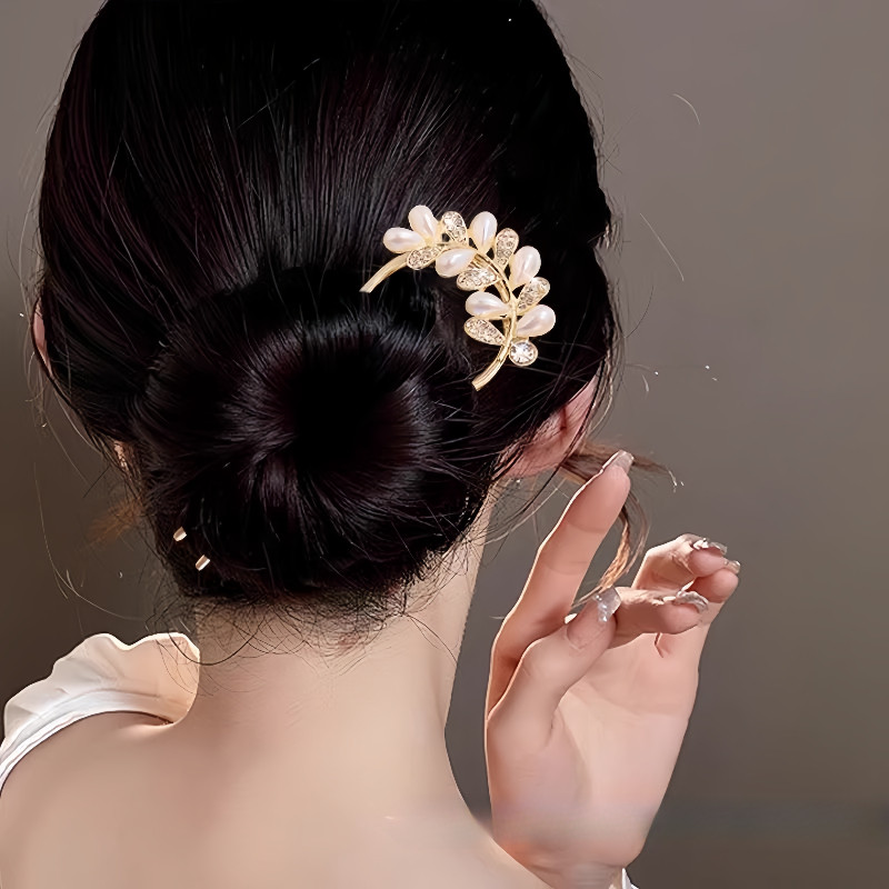 Kẹp Tóc Giả Ngọc Trai Hình Chữ U Phong Cách Cổ Điển Trung Hoa Cho Người Phụ Nữ