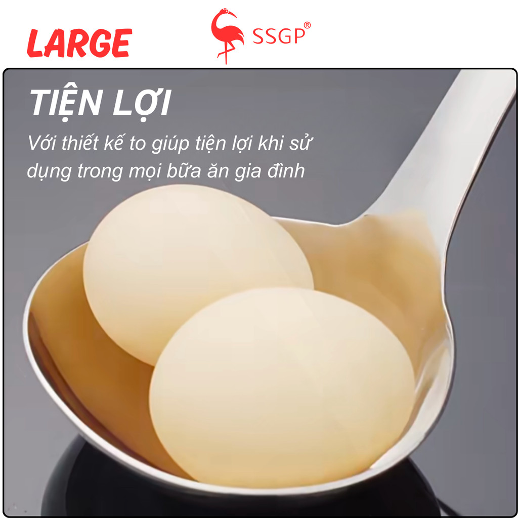Vá lẩu Big Family Inox 316L cao cấp SSGP  - SS11610 Muôi canh Thìa canh, Vá canh, muỗng lẩu thìa