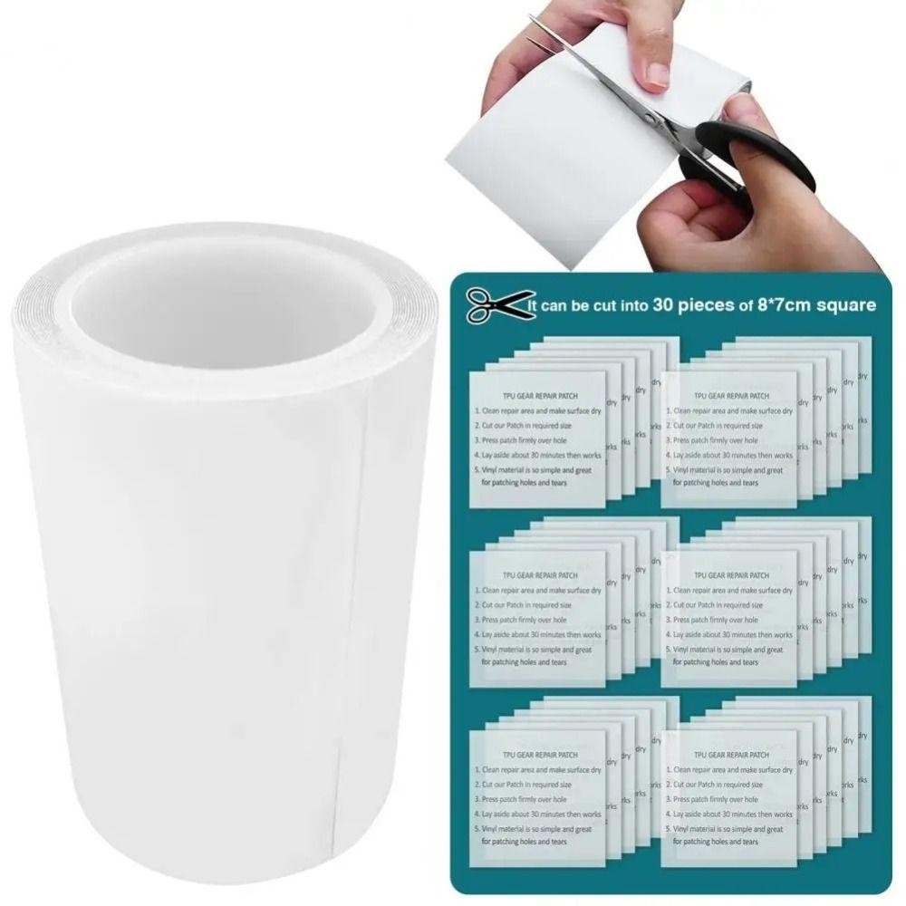 VVDZA 1 Cuộn Vòng Bơi Sửa Chữa Miếng Dán, Sửa Chữa TPU Đồ Chơi Bơm Hơi Băng TPU, Bể Bơi Bộ Phao Lều Sửa Chữa Miếng Dán