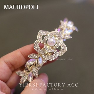 Mauropoli [Sẵn Sàng] Camellia Kim Cương Giả Sang Trọng Kẹp Tóc Nửa Dây Buộc Đuôi Ngựa Kẹp Mũ Đội Đầu Kẹp Bên Kẹp Mùa Xuân Kẹp Tóc