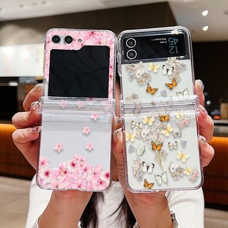 Làm Mới Họa Tiết Hoa Hồng Vỏ Cho Samsung Galaxy Z Flip 5 Flip 4 Flip 3 Full Bản Lề Chống Sốc Trong Suốt PC Cứng Gấp Dành Cho Samsung Z Flip5 Flip4 Flip3 Cover