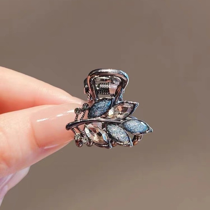 Mauropoli [Sẵn Sàng] Lá Kim Cương Giả Tinh Tế Kích Thước Nhỏ Kẹp Tóc Lấy Kẹp Đầu Trước Cao Cấp Nổ Kẹp Bên Kẹp Đầu Sang Trọng Kẹp Đầu