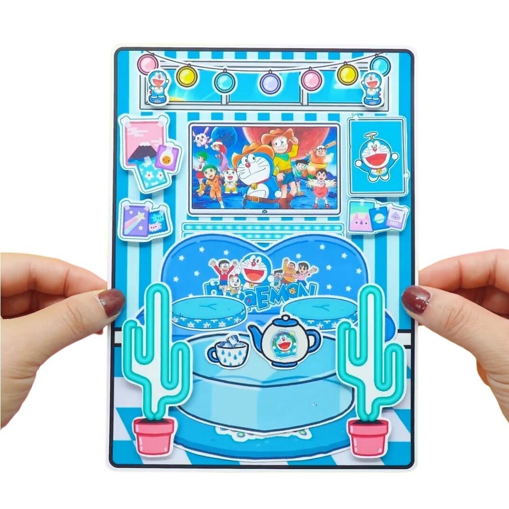 Đồ chơi bé gái ngôi nhà búp bê bằng giấy thủ công tocaboca học liệu bóc dán thông minh đồ chơi cho bé gái cô tiên xanh