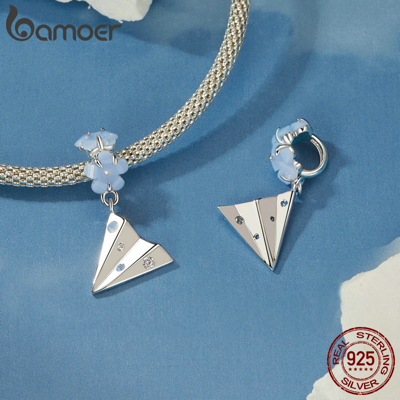 Bamoer 925 Sterling Sliver Charm Bướm Mặt Dây Chuyền Phụ Kiện Series Cho Vòng Tay