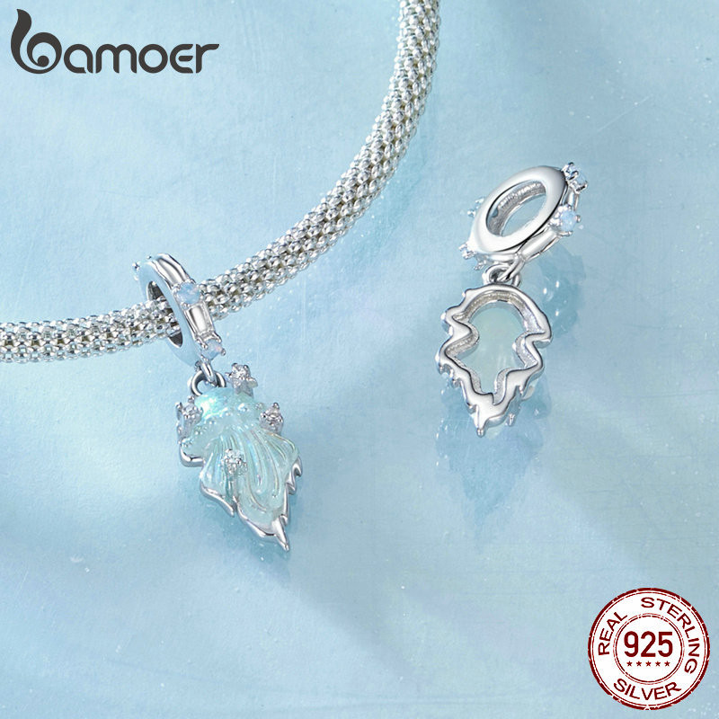 Bamoer 925 Sterling Sliver Charm Ocean Shell Mặt Dây Chuyền Phụ Kiện Series Cho Vòng Tay