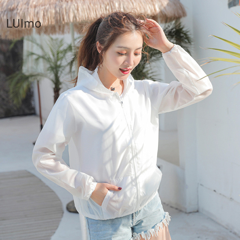 Luimo Áo Khoác Nữ Mùa Hè Chống Nắng Áo Chống Tia UV Nhanh Khô Thể Thao Áo Gió Đi Xe Đạp Chạy Bộ Áo Sơ Mi SBS