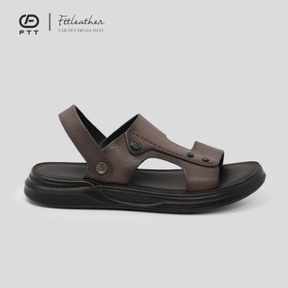 Dép Sandal Quai Hậu Nam FTT Leather Quai Da Cừu , Mặt Đế Da Microfiber Đế Siêu Nhẹ Có Đệm Cao Su