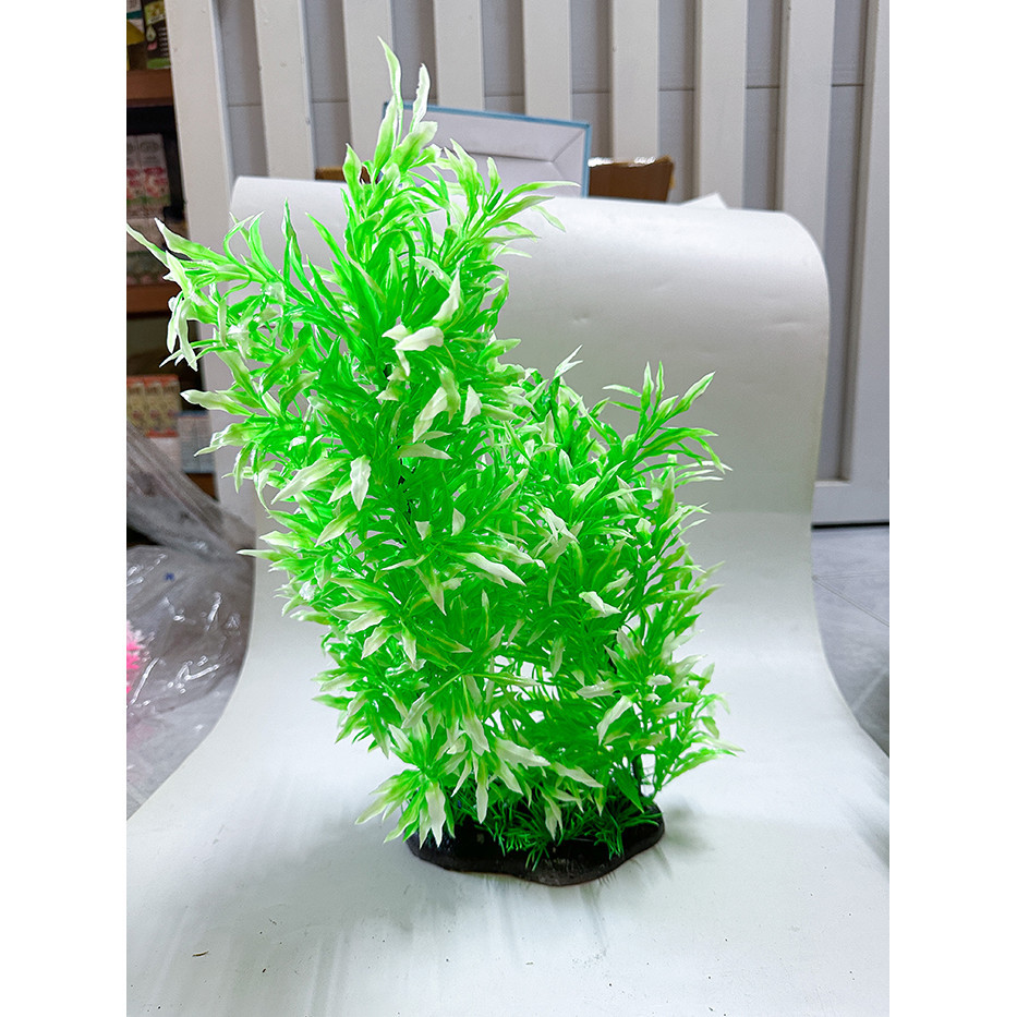 Bụi Rong Giả Đủ Màu Trang Trí Bể Cá Cảnh Cao 34cm (Mẫu Ngẫu Nhiên)