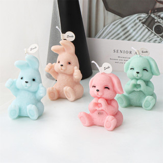 Huggable Bunny Silicone Nến Khuôn Phục Sinh Kudos Tình Yêu Thỏ Hương Thơm Thạch Cao Trang Trí Khuôn DIY Dụng Cụ Handmade