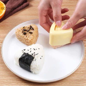 Gcdhome Mới DIY Khuôn Sushi Onigiri Cơm Thực Phẩm Báo Chí Tam Giác Máy Làm Sushi Khuôn Nhà Bếp Nhật Bản Bento Phụ Kiện Dụng Cụ HOT