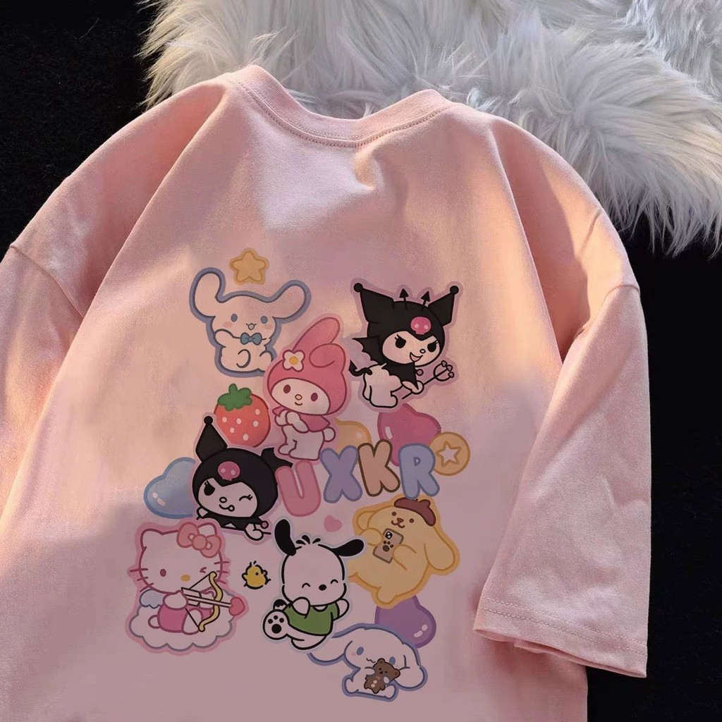 2024 Thời Trang Kuromi Cinnamoroll Pochacco Thiết Kế Độc Đáo Áo Thun Nữ Tay Ngắn - In Hình Hoạt Hình Mùa Hè Dễ Thương