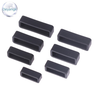 Deyangk 7 Kích Thước Đen Dây Đeo Đồng Hồ Silicon Giữ Vòng Vòng Cao Su Khóa Vòng 14-26mm VN