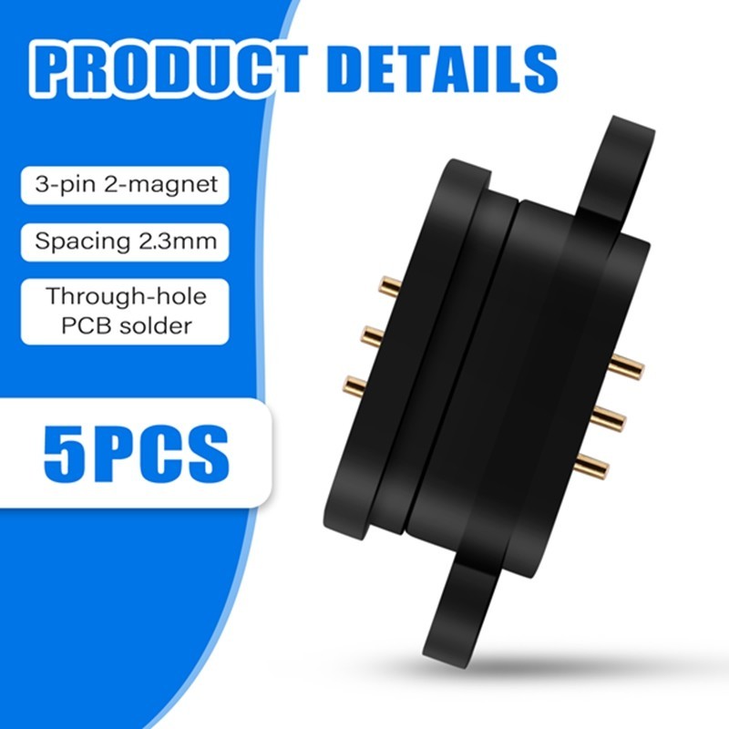 5 Cặp Đầu Nối Pin Pogo Từ Tính Tải Lò Xo 3 Vị Trí Nam Châm Sân 2.3MM Qua Lỗ Đầu Dò Nam Nữ (R F C V)