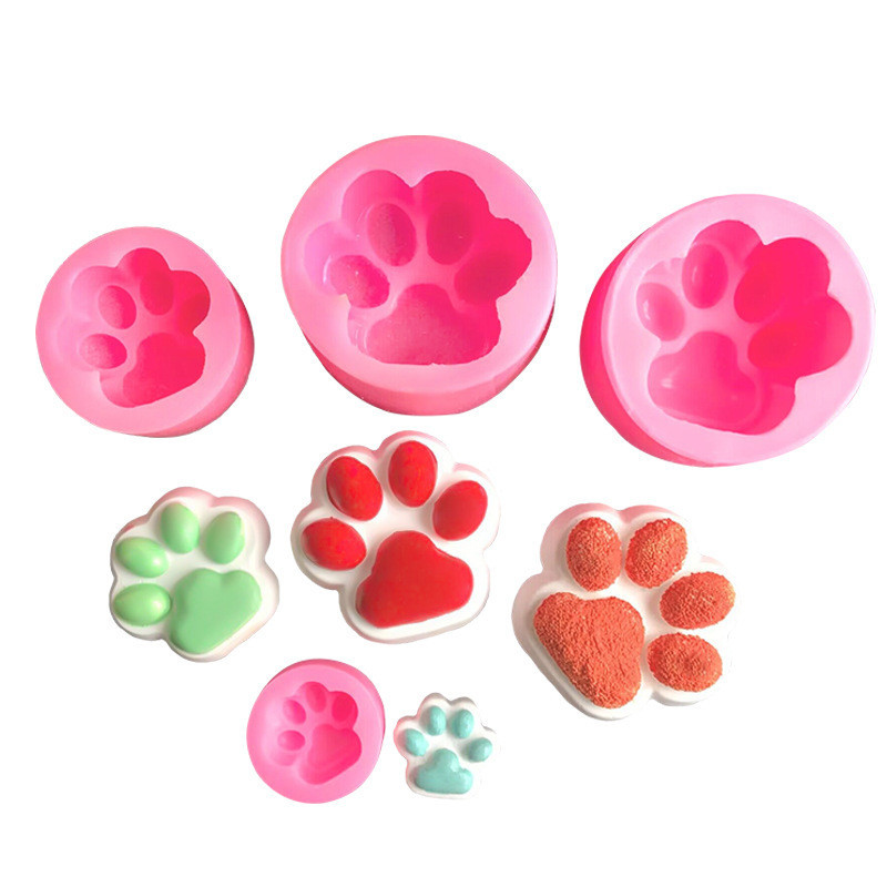 3d Cat 's Paw Series Khuôn Silicon Fondant Chocolate Khuôn Thơm Thạch Cao Nến Handmade Xà Phòng Khuôn Sáp Chai Đường Khuôn DIY Khuôn Nướng Bánh