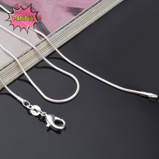 Pnpia Dài 16-28inch (40-80cm) Bạc Vòng Cổ Vòng Cổ 1 Mm Rắn Dây Chuyền Vòng Cổ Boutique