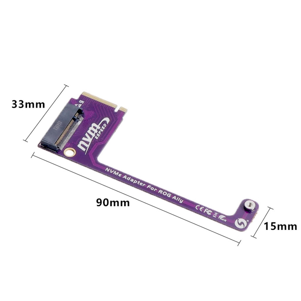 Jeyi PCI-E4.0 cho bảng chuyển tiền cầm tay Rog Ally 90° Thẻ chuyển đổi bộ chuyển đổi độ M2 được sửa đổi cho ổ cứng M.2 NVME 2280
