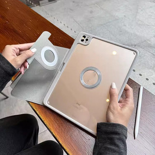Vỏ có thể tháo rời từ tính cho iPad Pro 11 2024 5th Pro 13 2024 Air 13 11 6 5 4 3Pro 2 1 10th 10.9 10.2 9th 8th 7th 9.7 Mini 6 Pro122.9 360 °Ốp lưng Acrylic trong suốt có thể xoay được