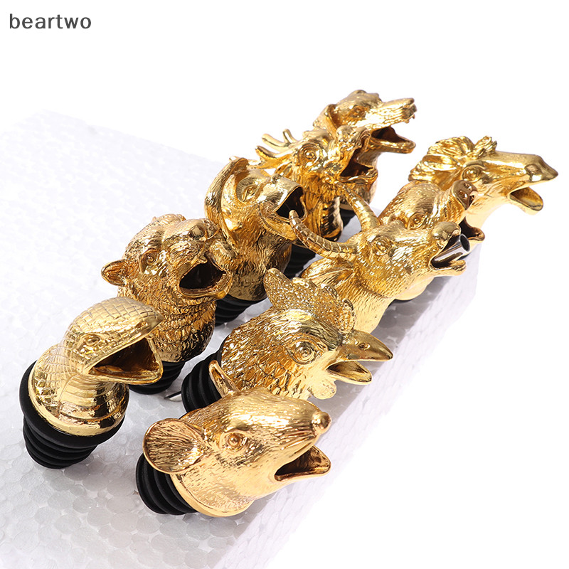 < Beartwo > 1Pc Hợp Kim Kẽm Động Vật Rượu Rót Chai Rượu Nút Chặn Máy Hút Rượu Quà Tặng Đẹp