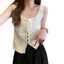 Dây đeo dệt kim NICOLOO, Áo khoác ngoài mỏng lưng làm đẹp, Thời trang mùa hè giản dị Spice Girl Crop Top dành cho nữ
