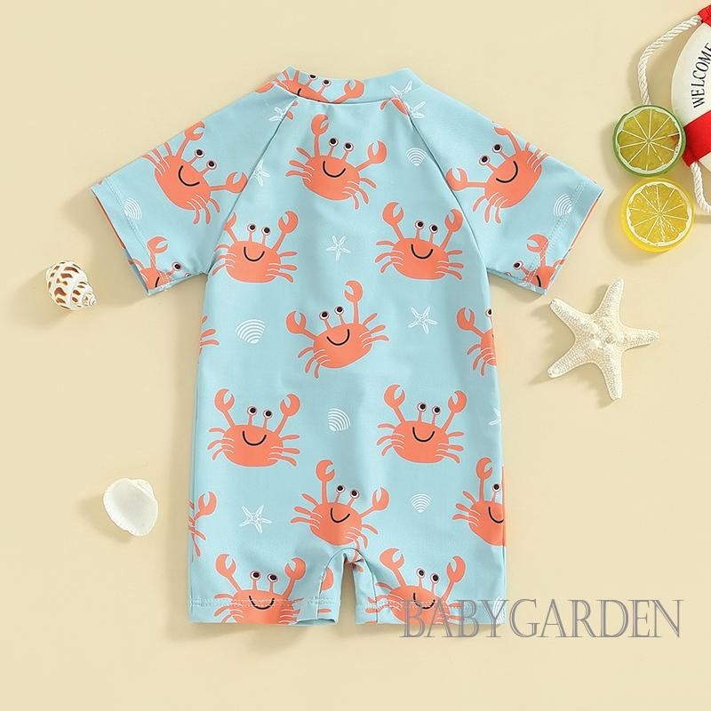 / / 0-3 Tuổi Trẻ Em Bé Trai Rash Guard Tay Ngắn Cua In Hình Đồ Bơi Áo liền quần Đồ Bơi Mùa Hè