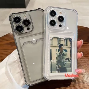 Ốp Đựng Thẻ Cho Redmi 13C 12 12C 11A 10C 10 10X 10A 9C 9A 9i 9T 9 Prime Note 13 Pro 12S 12R 12 4G 5G Vỏ Điện Thoại Silicon Trong Suốt Ví Đựng Thẻ Chống Sốc