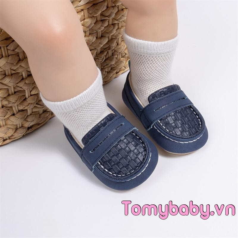 Giày Loafer Cho Bé Màu Trơn Chống Trơn Trượt Đế Mềm Giày Slip-on Thông Thường Cho Bé Trai Bé Gái