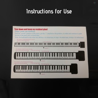 Hilivn) Miếng Dán Phím Bàn Phím Piano Cho Người Mới Bắt Đầu Cho Đàn Piano 88 / 61 / 54 Phím
