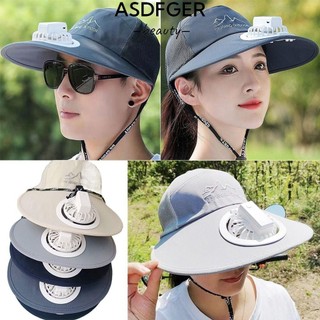 Mũ câu cá ASDFGER, Mũ quạt sạc chống tia cực tím vành lớn, Di động có thể sạc lại chống nắng che nắng Mũ bóng chày cắm trại đi bộ đường dài