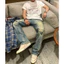 Quần jeans thẳng rách mới mùa xuân 2025 cho nam, phiên bản Hàn Quốc, đã giặt